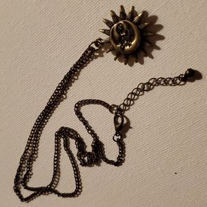 Celestial sun and moon necklace
